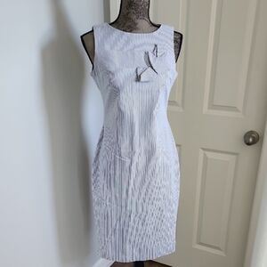Calvin Klein Elegant White Striped Dress